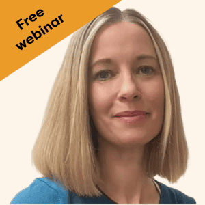 Headshot of woman with blonde hair wearing blue shirt